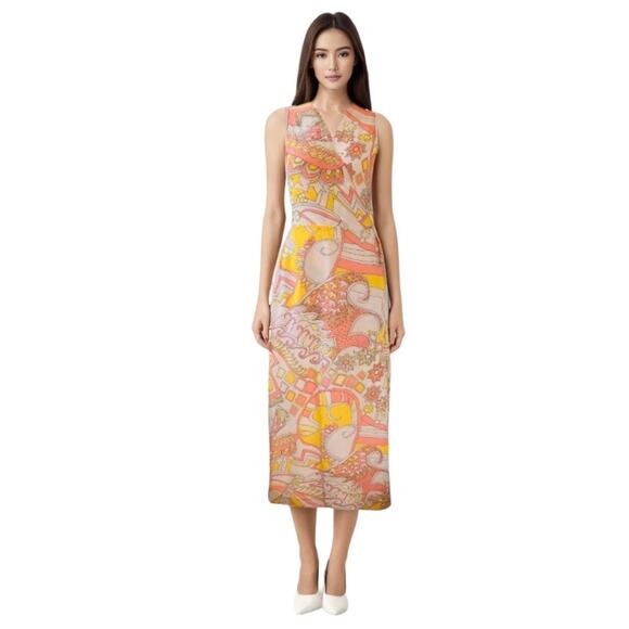 ModCloth Yellow Peach Wrap Maxi Dress XL - Picture 3 of 5